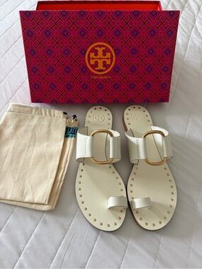 Tory Burch Ravello Toe Ring Studded Leather Sandals